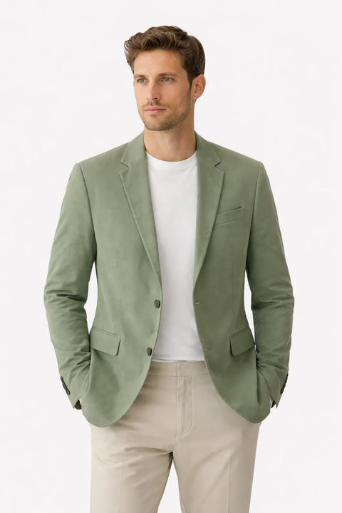Celio Men's Olive Green Slim Fit Single-Breasted Blazer|Celio In Lebanon