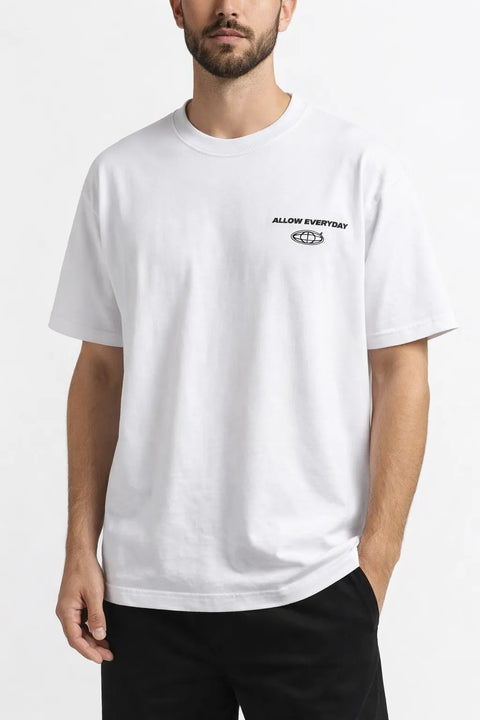 Celio Men's White Printed Graphic T-Shirt | Celio in Lebanon
