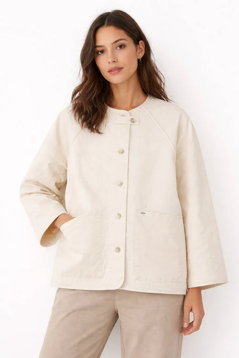 Lee Women's White Ecru Cotton Liner Jacket | Lee In Lebanon