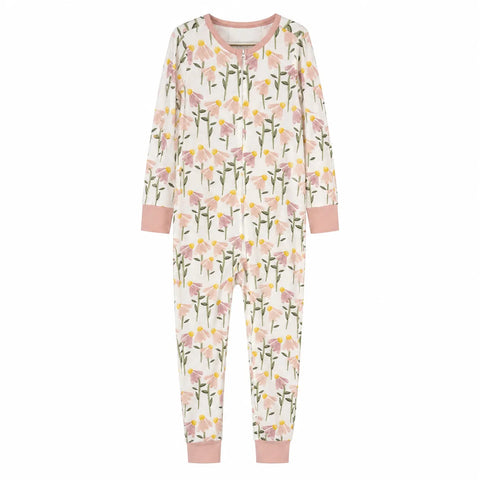 Cloud Island  Girl's Pink Flowers Long Sleeve Overall   | Cloud Island in Lebanon