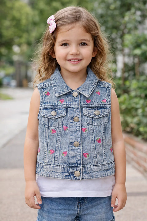 Sinsay Girl's Washed Blue Denim Vest  | Sinsay in Lebanon