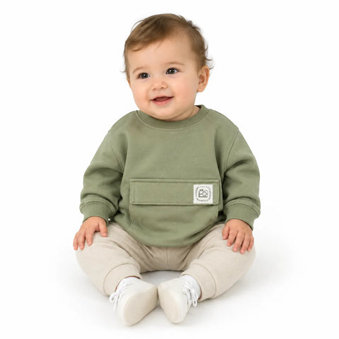 Cat & Jack Baby Boy's Khaki Green Washed French Terry Sweatshirt | Cat & Jack In Lebanon