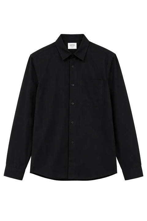 Celio Men's Black Solid Regular Fit Viscose-Blend Shirt | Celio In Lebanon