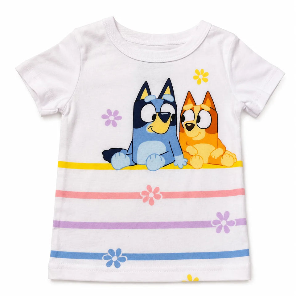 Bluey Baby Girl's White With Bingo Printed T-Shirt| Blueyin Lebanon