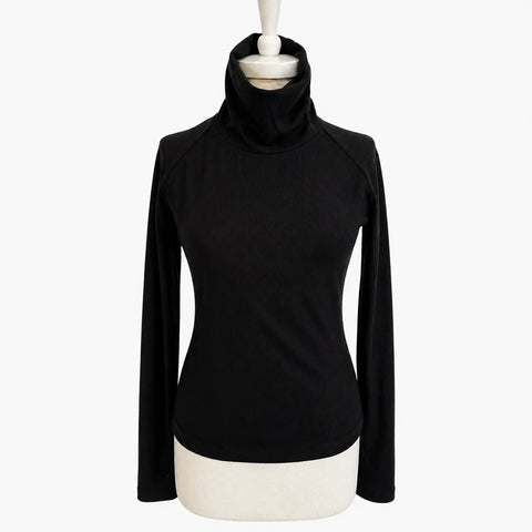 Sanctuary Women Black Ribbed Turtleneck Long-Sleeve Blouse | Sanctuary in Lebanon