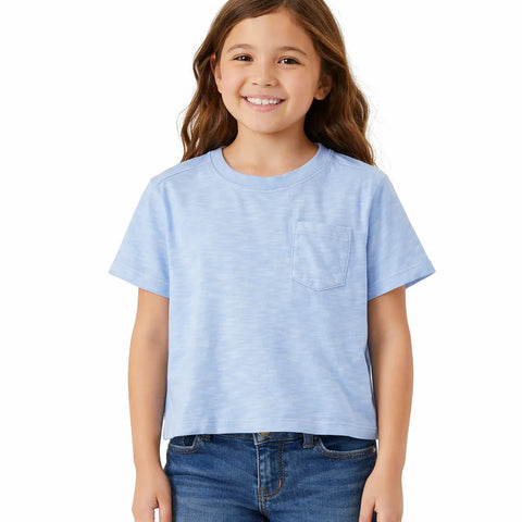 Cat & Jack Girl's Blue Short Sleeve Relaxed Fit T-Shirt |Cat & Jack In Lebanon