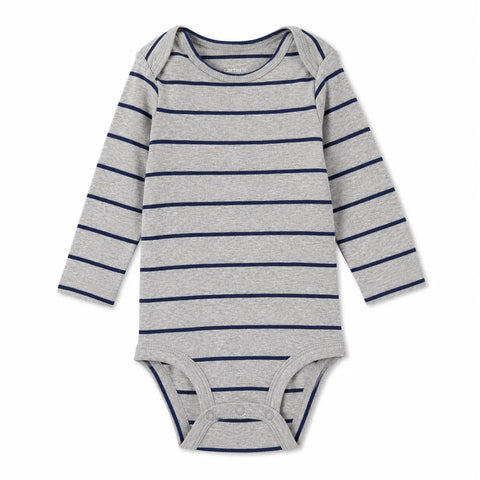 Carter's Just One You Baby Boy's Grey & Navy Striped Long Sleeve Bodysuits | Carter's Just One You In Lebanon