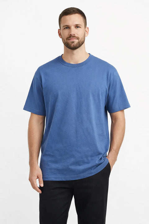 Celio Men's Blue Crew neck T-Shirt | Celio in Lebanon