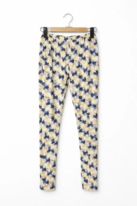 Ativo Girl's White/Yellow/Navy Heart Leggings | Ativo in Lebanon