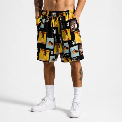 Rebel Men’s Black Graphic Print Elastic Waist Shorts | Rebel in Lebanon
