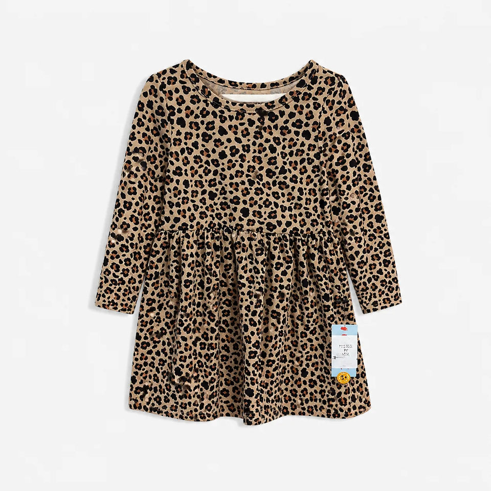 Cat & Jack Girl's Animal Print Long Sleeve Dress |Cat & Jack in Lebanon