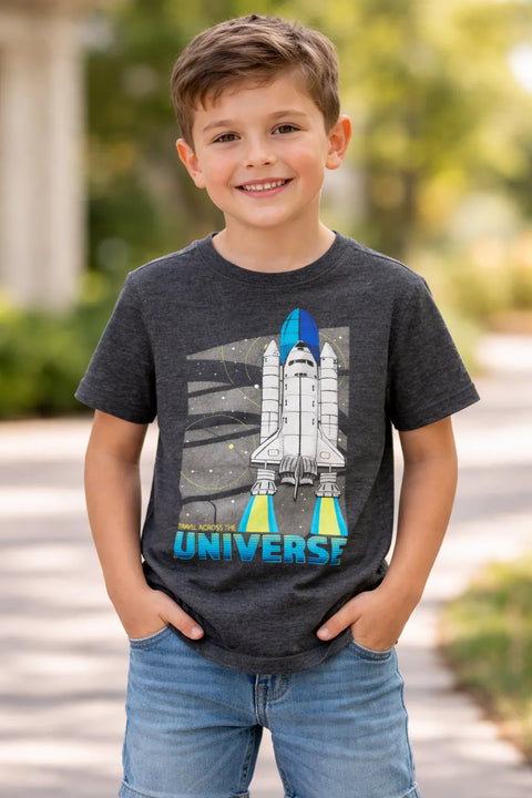 Cat & Jack Boy's Grey Printed Short Sleeves T-Shirt | Cat & Jack In Lebanon