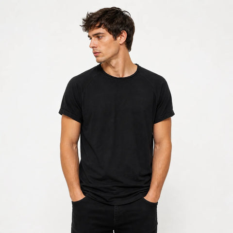 Redefined Rebel Men's Black Round Neck T-Shirt | Redefined Rebel In Lebanon