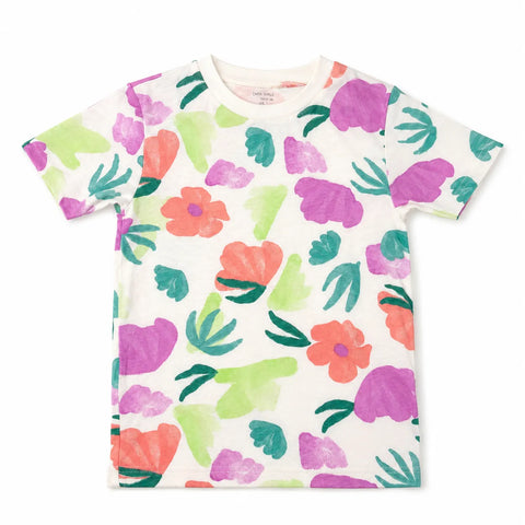 Carter's  Girl's White With Flowers Printed  T-Shirt   | Carter's  in Lebanon