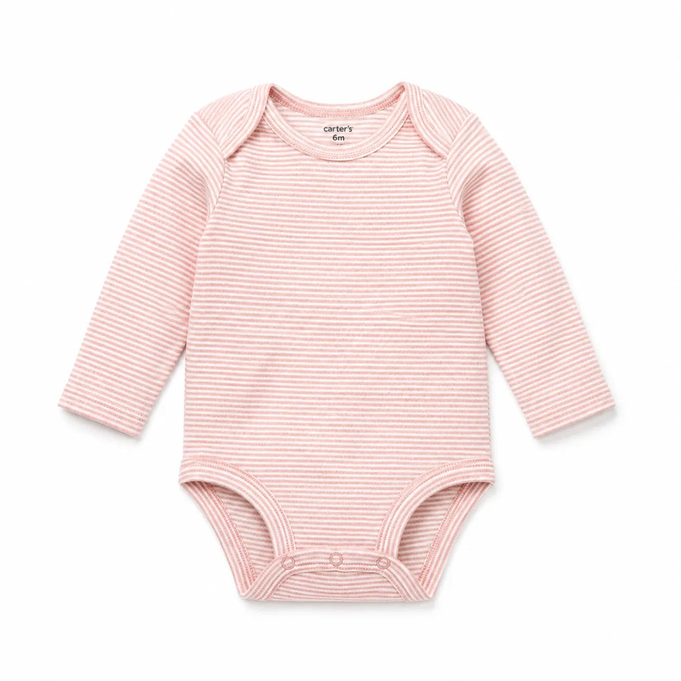 Carter's Baby Girl's Pink Striped White Bodysuit | Carter'sin Lebanon