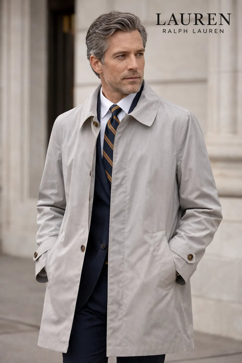 Lauren Ralph Lauren Men's Gray Classic-Fit Solid Rainco Jakets  | Lauren Ralph Lauren  In Lebanon