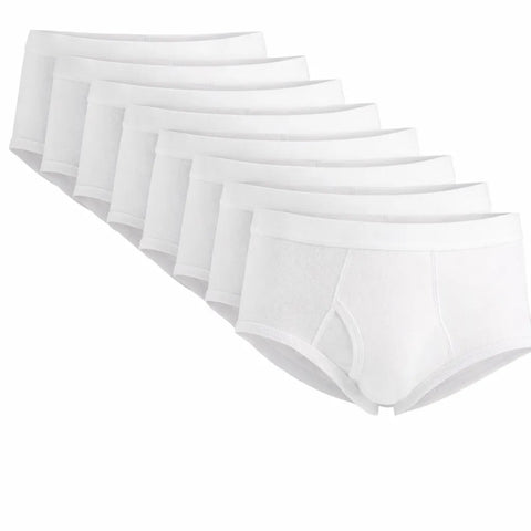 Set of white women's underwear on a white background