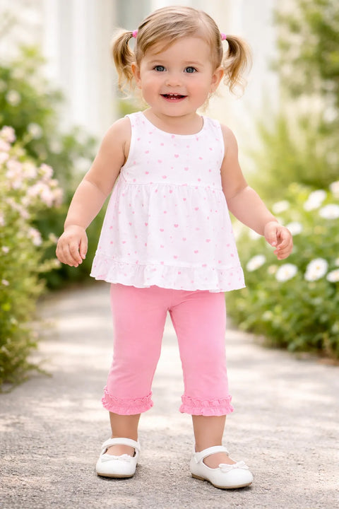 Ativo Girl's Coral Ruffled Hem Leggings | Ativo In Lebanon