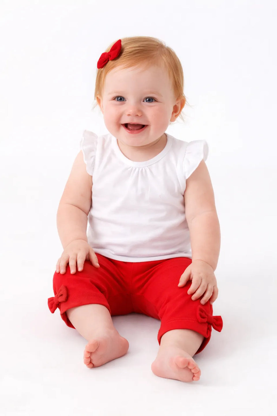 Ativo Baby Girl's Red Legging With Bow Ankle | Ativo In Lebanon
