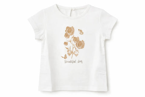 Ativo Baby Girl's White Short Sleeve Essential T-Shirt | Ativo In Lebanon