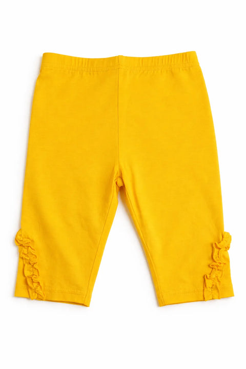 Ativo Baby Girl's Yellow Mustered Leggings | Ativo In Lebanon