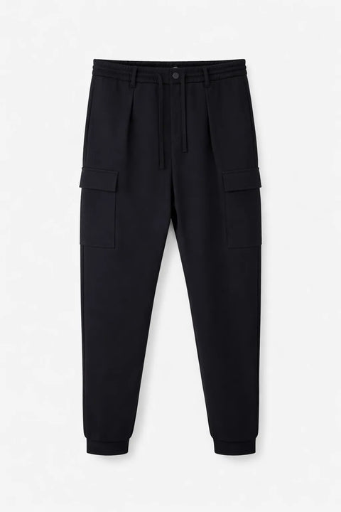 Celio Men's Navy Polyester Straight Fit Cargo Pants | Celio In Lebanon