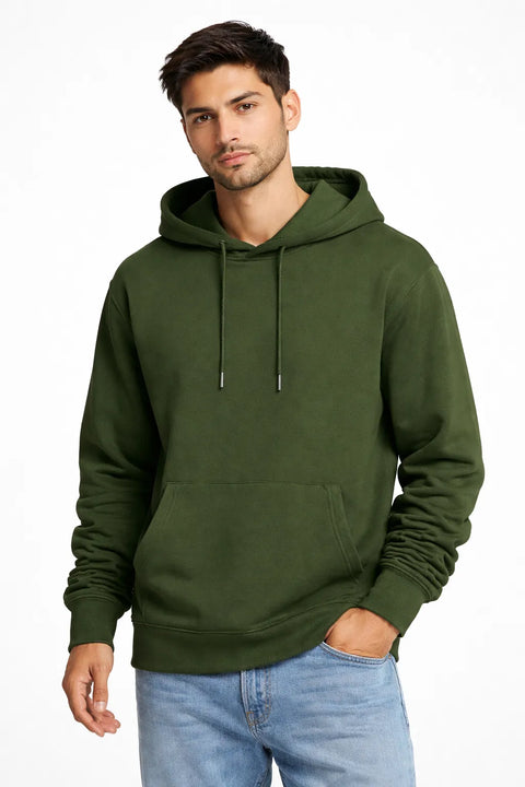 J. Come Men's Green Pullover fleece Hoodies | J. Come In Lebanon