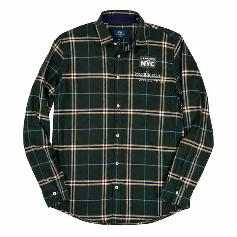 La Martina Boy's Dark Green Long Sleeve Shirt | La Martina In Lebanon