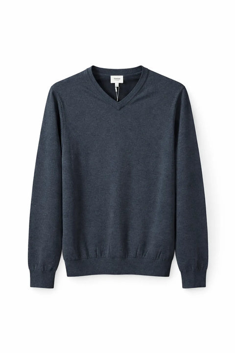 Celio Men's Dark Gray Cotton V-Neck Sweater|Celio In Lebanon