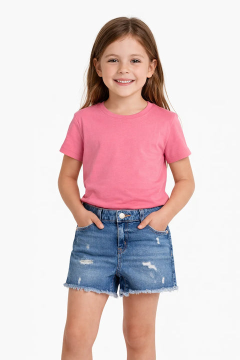 Cat & Jack Girl's Light Blue Mid-Rise Cutoff Jean Short | Cat & Jack In Lebanon