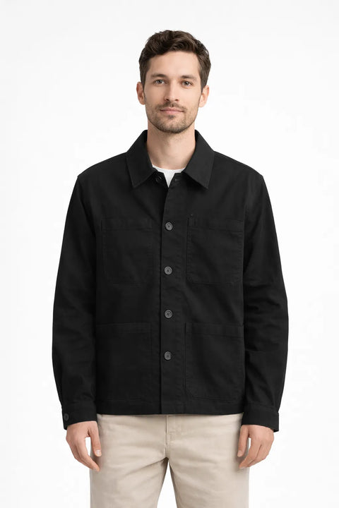 Celio Men’s Black Twill Chore Jacket Shirt | Celio in Lebanon