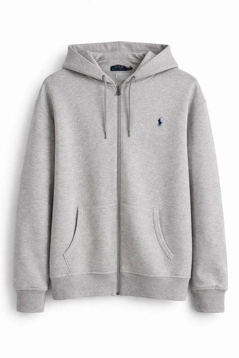 Polo Ralph Lauren Men's Grey Double Knit Tech Full Zip Hooded Jacket | Polo Ralph Lauren In Lebanon