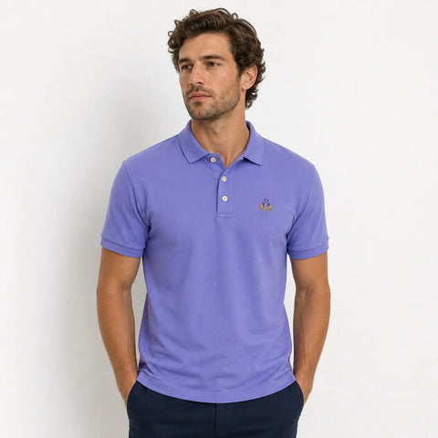 La Martina Men's Lilac Polo Neck T-Shirt | La Martina In Lebanon
