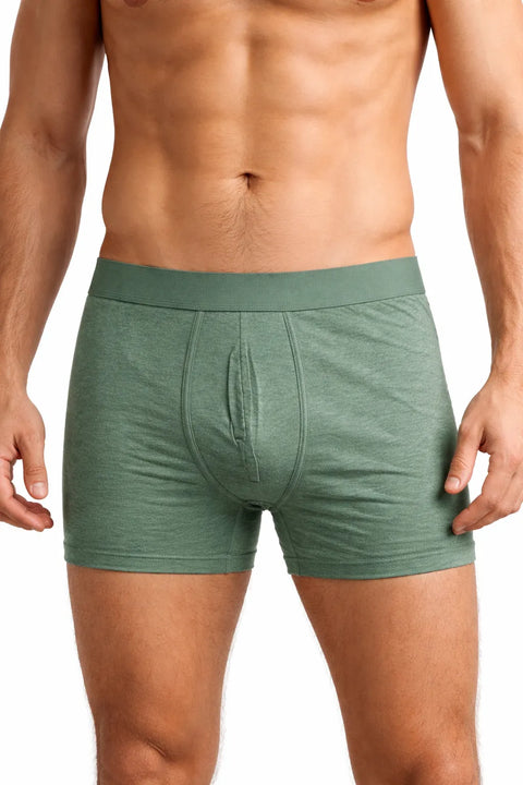 Celio Men’s Dark Green Plain Stretch Cotton Boxer | Celio in Lebanon