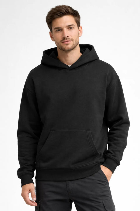 Celio Men's Black Regular Fit Cotton Hoodie|Celio In Lebanon