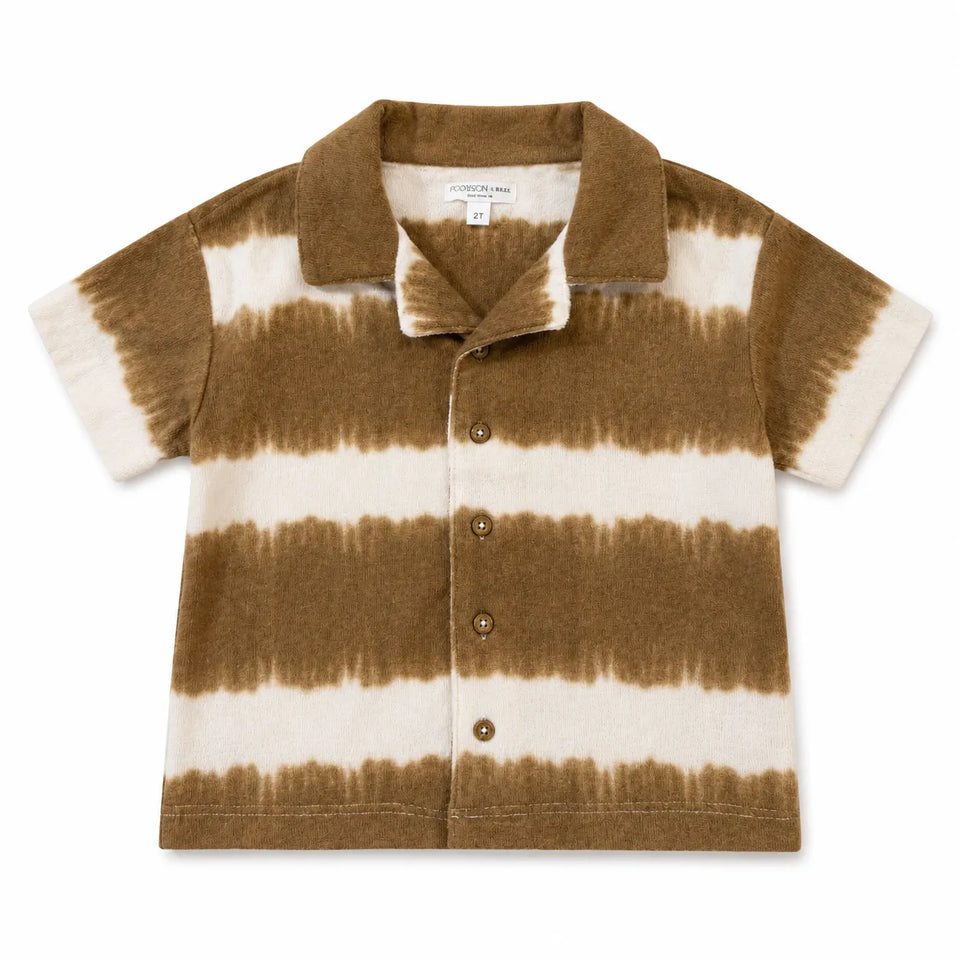 Grayson Mini Baby Boy's White & Brown Striped Shirt | Grayson Mini In Lebanon