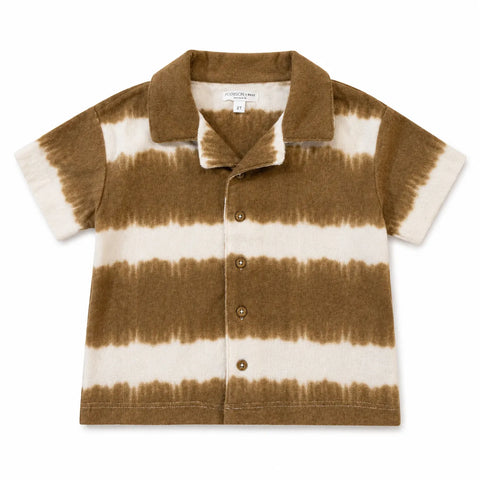 Grayson Mini Baby Boy's White & Brown Striped Shirt | Grayson Mini In Lebanon