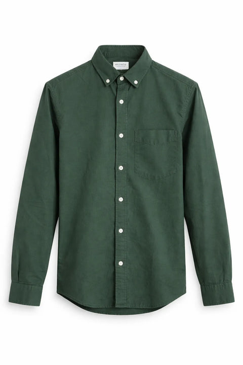 Celio Men's Dark Green Regular Fit Soft Touch Oxford Shirt | Celio In Lebanon