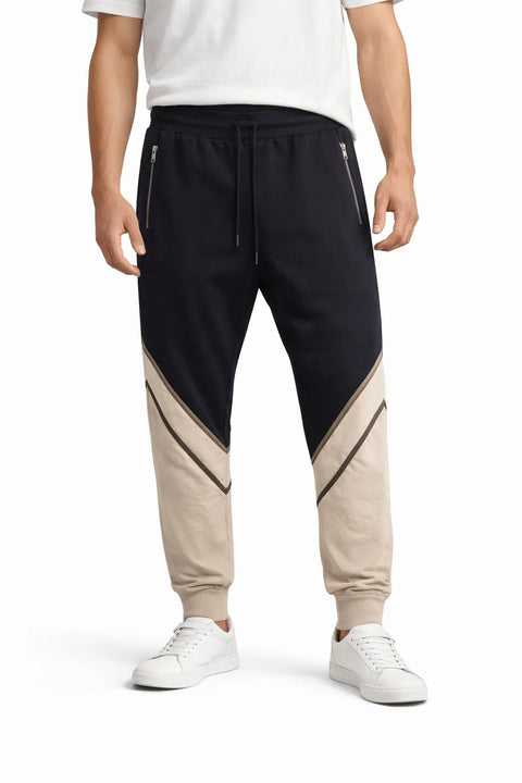 Nana Judy Men's Black & Beige Cotton Pant | Nana Judy In Lebanon