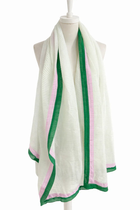 Steve Madden Women's Light Green Block Pleated Oblong Scarf | Steve Madden in Lebanon
