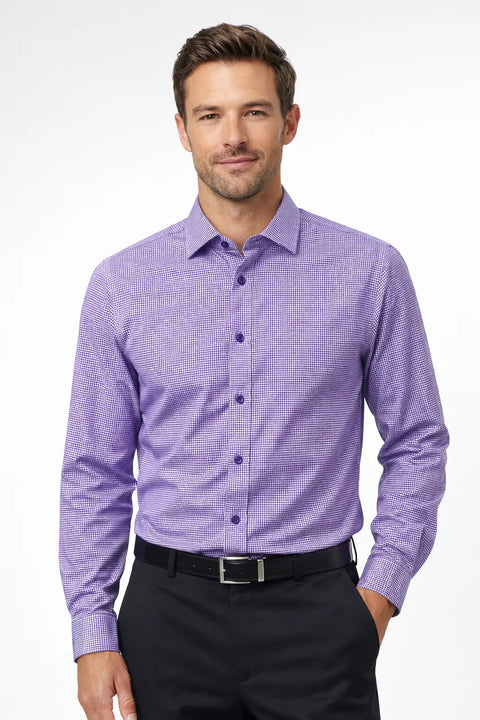 Nick Graham Men's Purple Corner Square Dress Shirt | Nick Graham In Lebanon