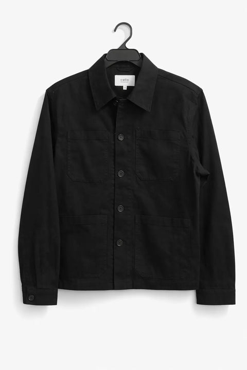 Celio Men’s Black Twill Chore Jacket Shirt | Celio in Lebanon