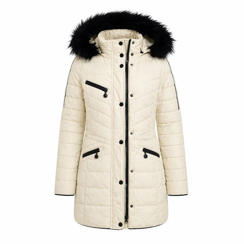 Pfeffinger Women's Off-White Quilted Winter Jacket | Pfeffinger in Lebanon
