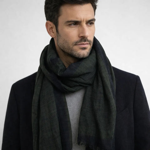 Celio Men's Dark Green Viscose Scarf | Celio In Lebanon