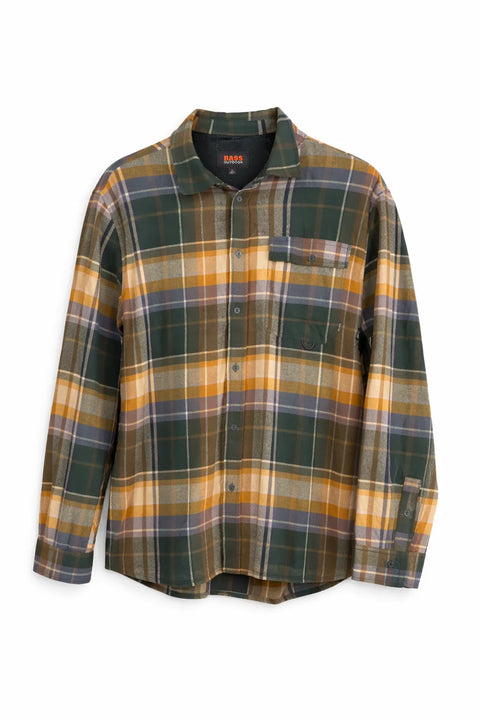 BASS Outdoor Men's Rubber Stretch Flannel Button Down Shirt with Collared Neck |BASS Outdoor  in Lebanon