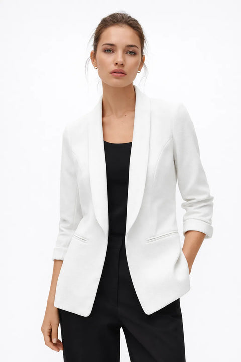 Bar III Women’s White  Petite 3/4-Sleeve Shawl-Collar Blazer | Bar III  in Lebanon