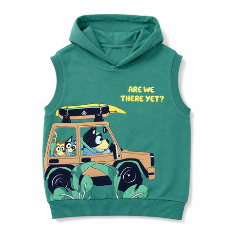 Bluey Boy's Green" Are We There Yet ?" Printed Sleeveless Blouse   | Bluey in Lebanon