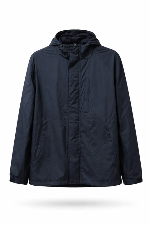 Celio Men's Black Solid Regular Fit Hooded Polyester Jackets|Celio In Lebanon