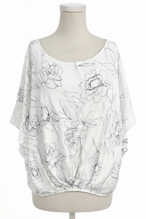 Vince Camuto Women's New Ivory Floral Round-Neck 3/4 Sleeve Blouse | Vince Camuto In Lebanon