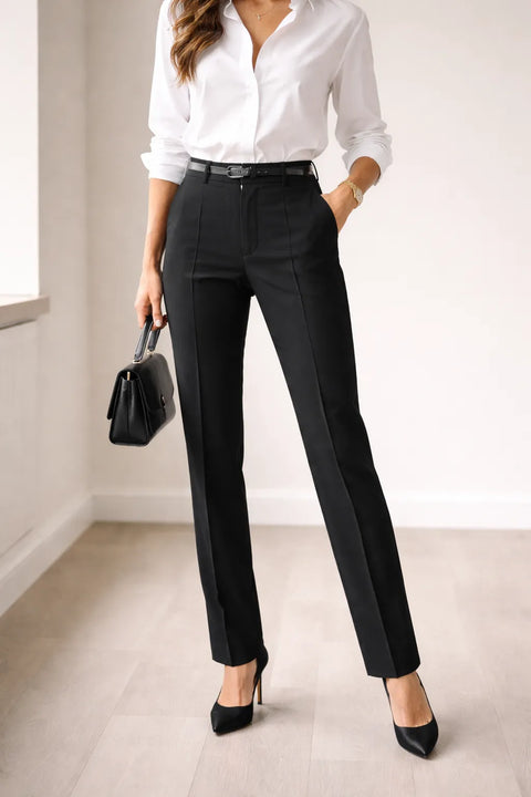 Dsquared2 Women's Black High-Rise Straight-Leg Pants|Dsquared2 In Lebanon
